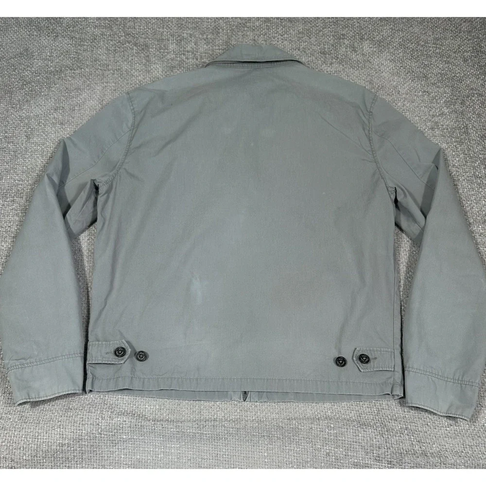 Polo Ralph Lauren Jacket Medium Gray Cotton Bi Swing Grunge Stained Faded Read